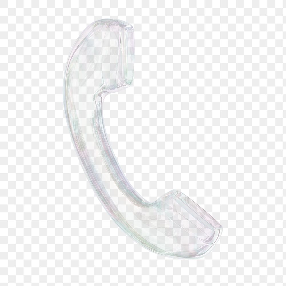 Transparent telephone png, contact icon sticker, 3D rendering