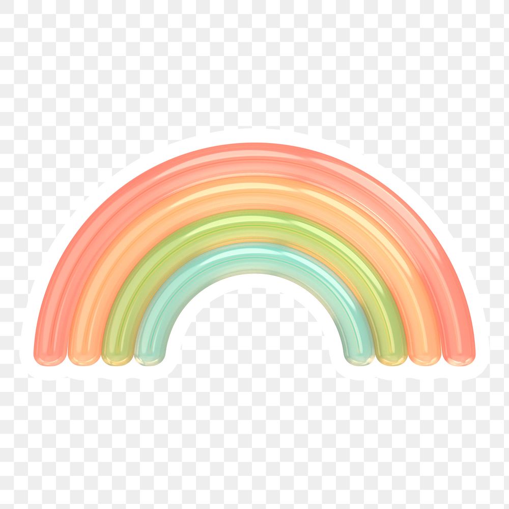 Rainbow png icon sticker, transparent background