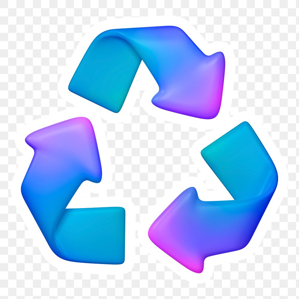 Blue recycle, environment png icon sticker, transparent background