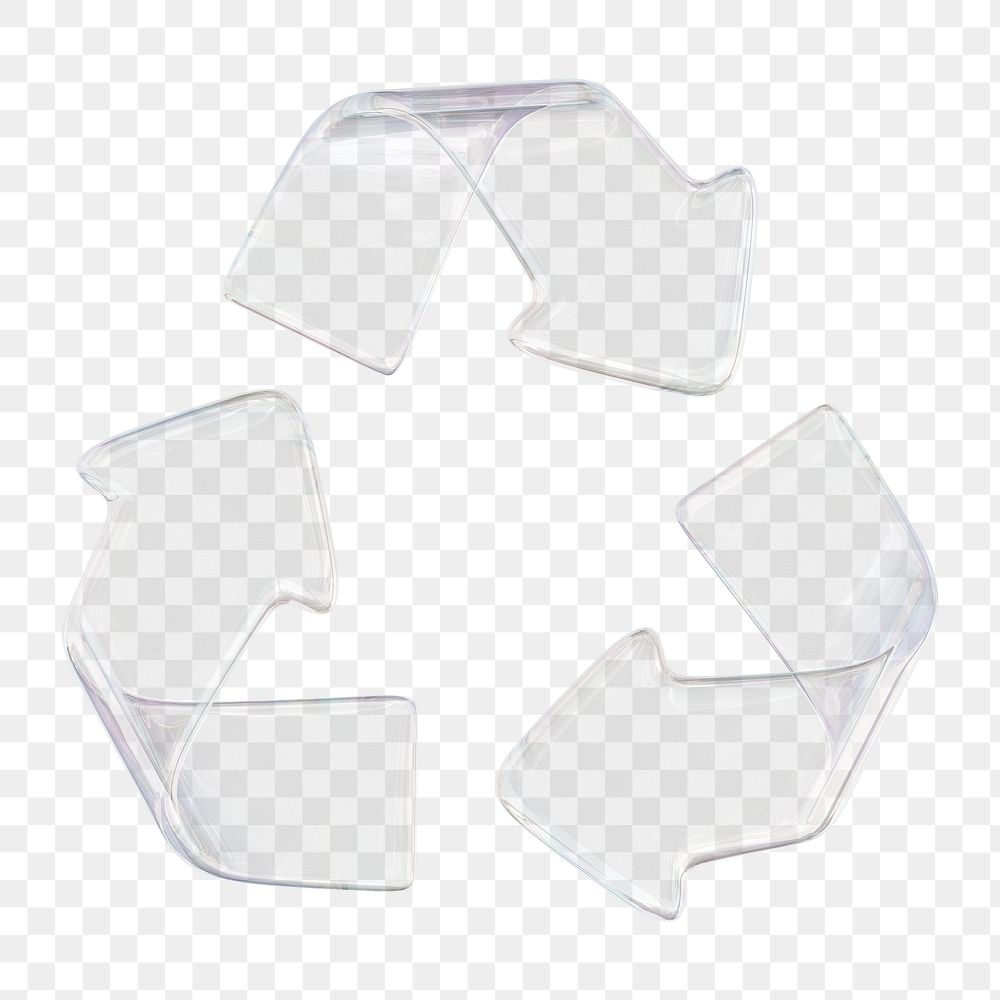 Transparent recycle, environment png icon sticker, 3D rendering