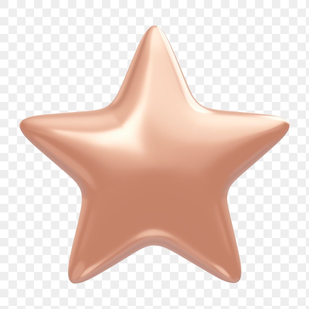 Pink star, favorite png icon sticker, 3D rendering, transparent background