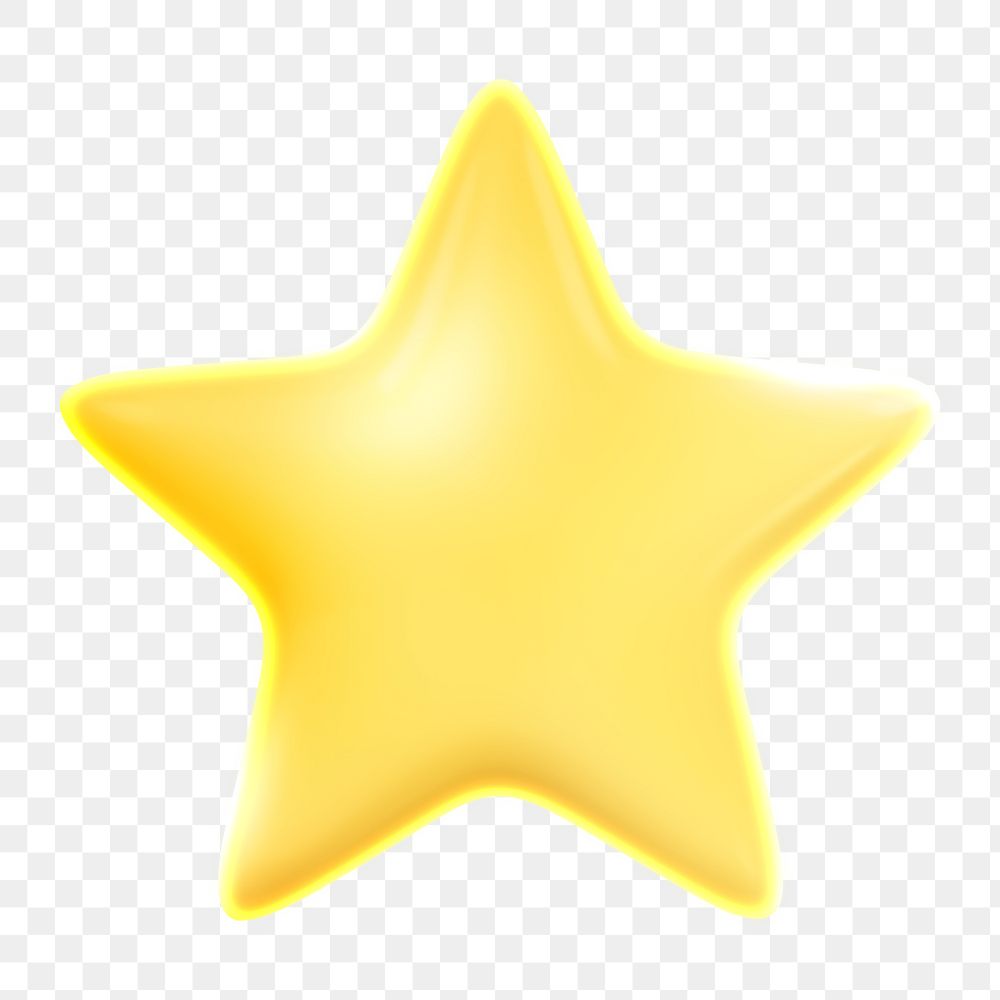 Star, favorite png icon sticker, 3D rendering, transparent background