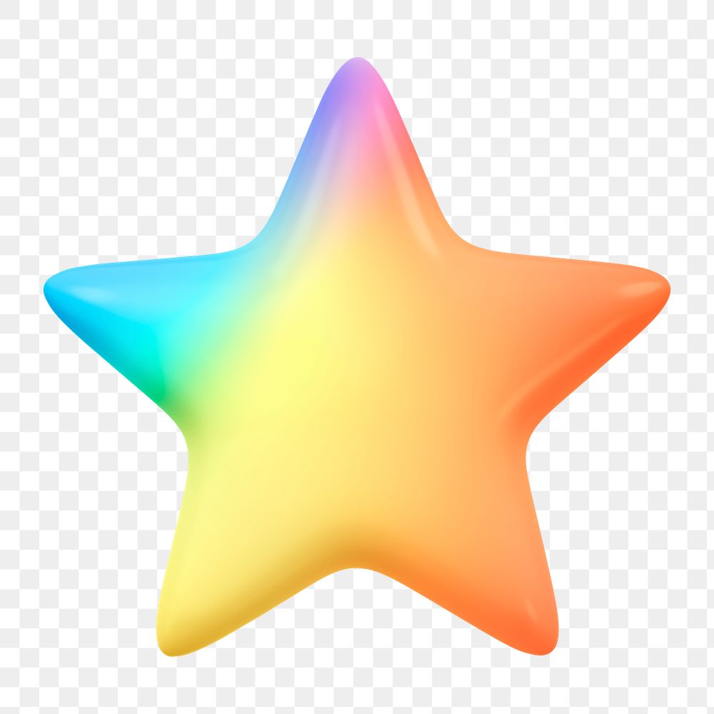 Star, favorite png icon sticker, 3D rendering, transparent background