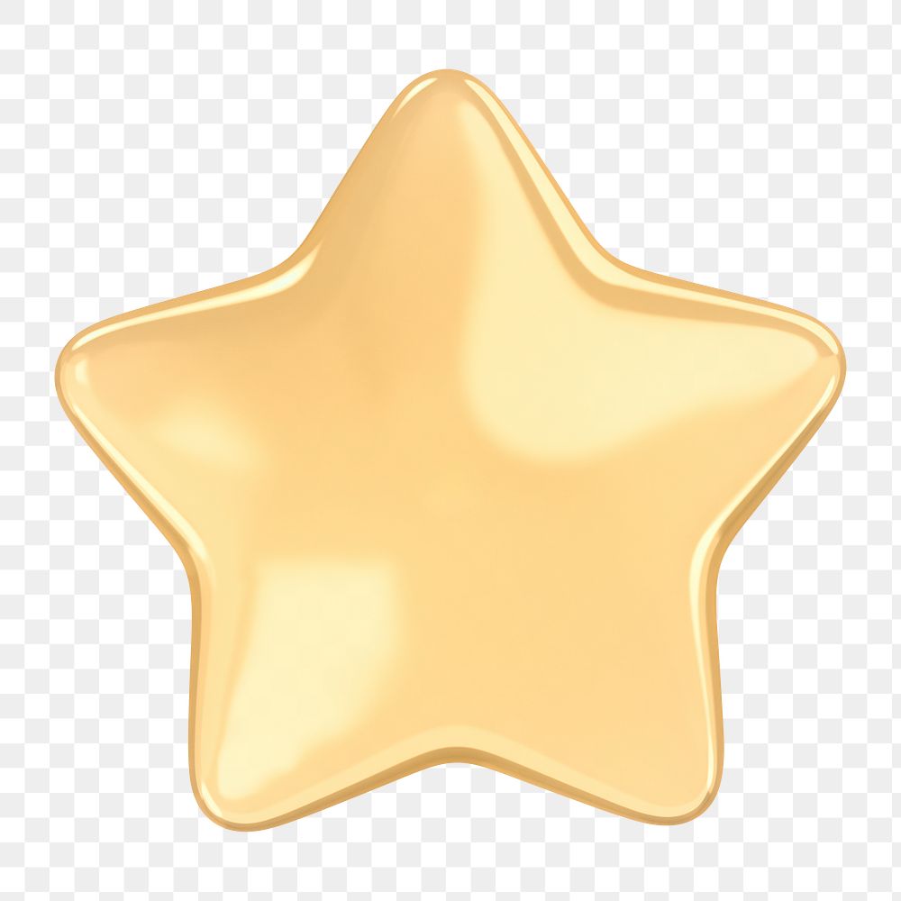 Star, favorite png icon sticker, 3D rendering, transparent background
