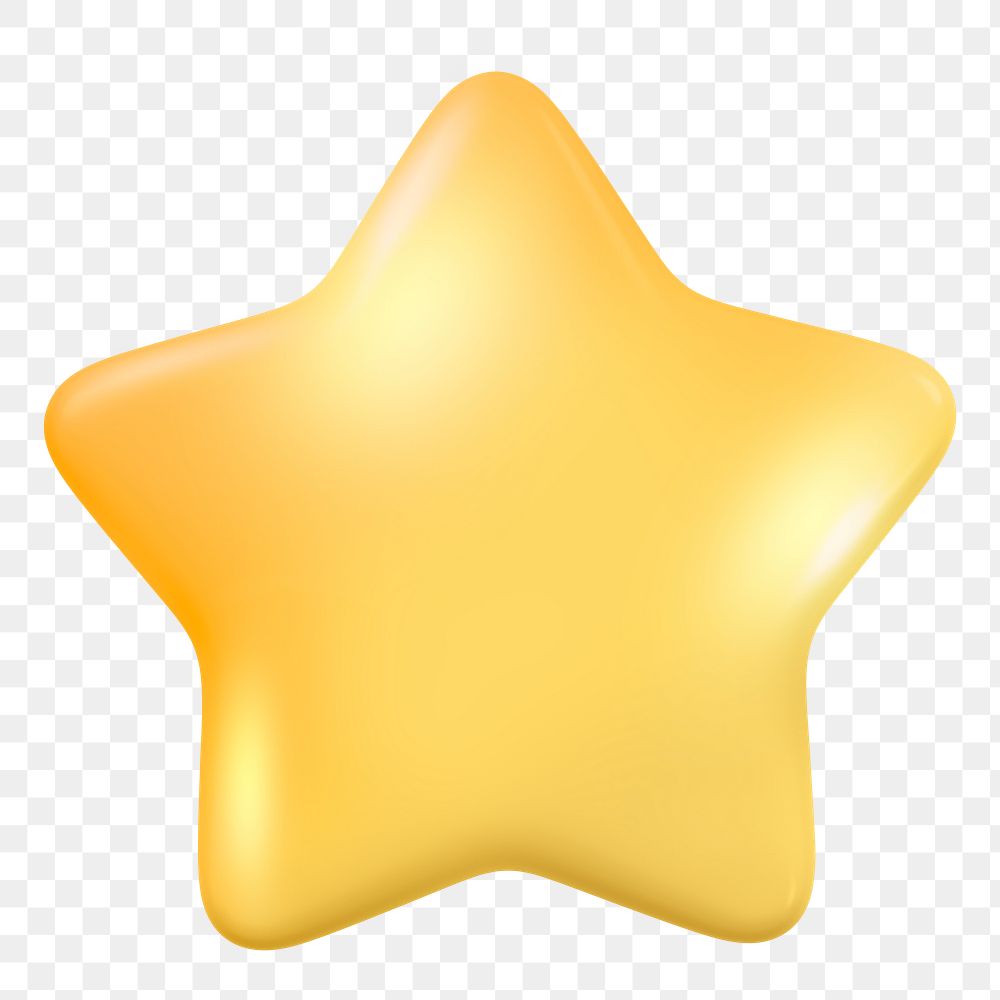 Star, favorite png icon sticker, 3D rendering, transparent background