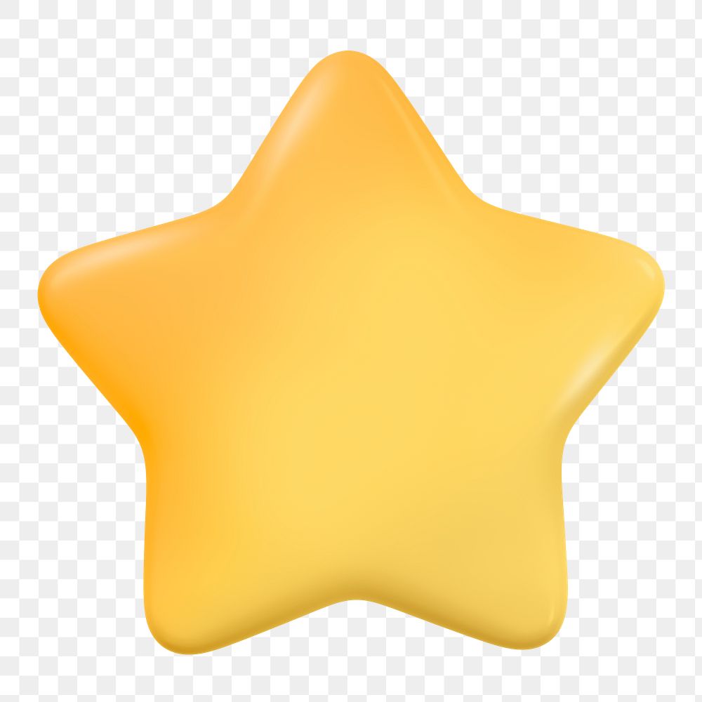 Star, favorite png icon sticker, 3D rendering, transparent background