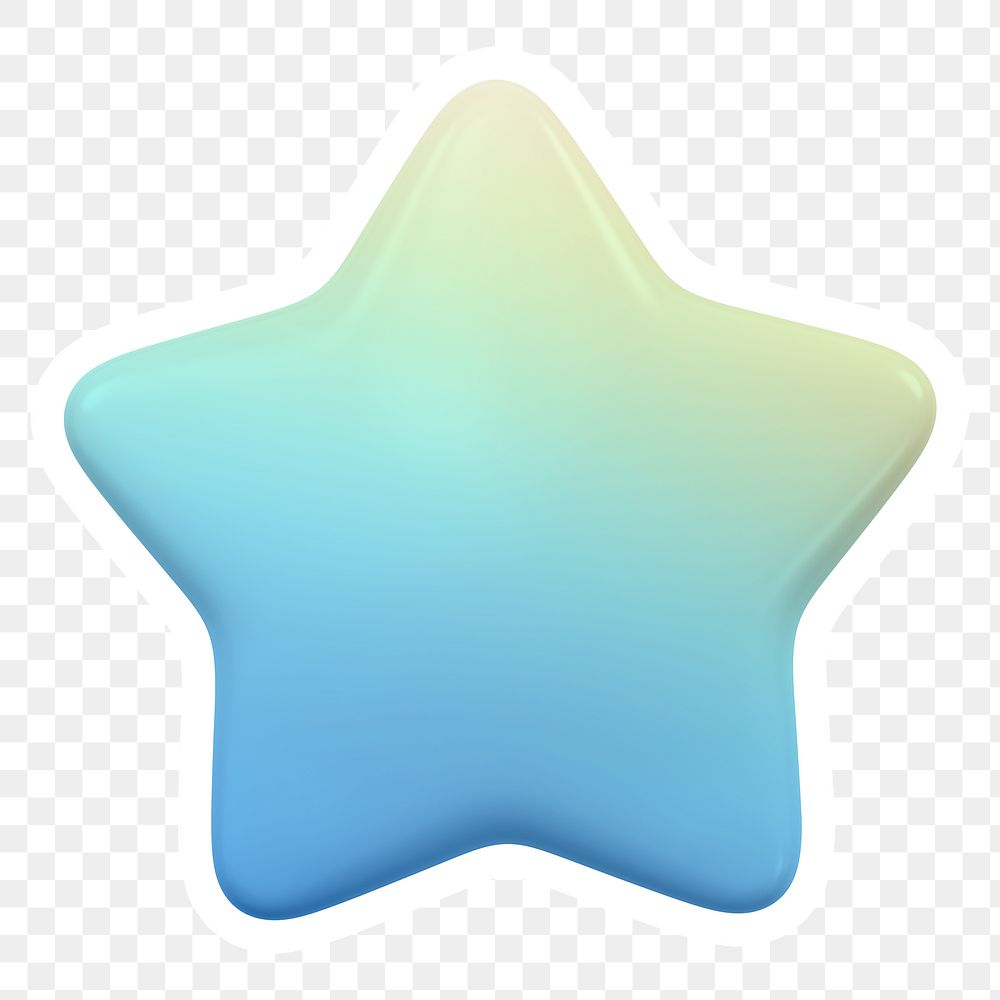 Blue star, favorite png icon sticker, transparent background