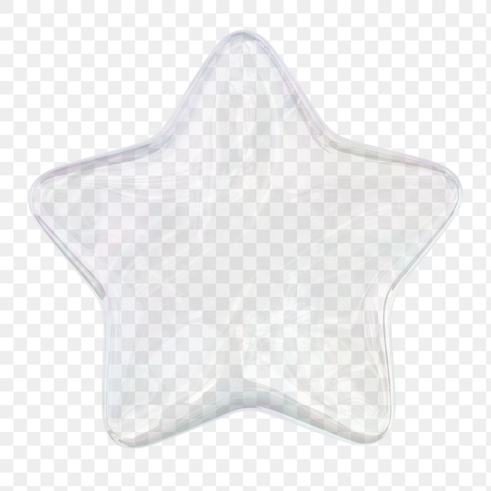 Transparent star png, favorite icon sticker, 3D rendering