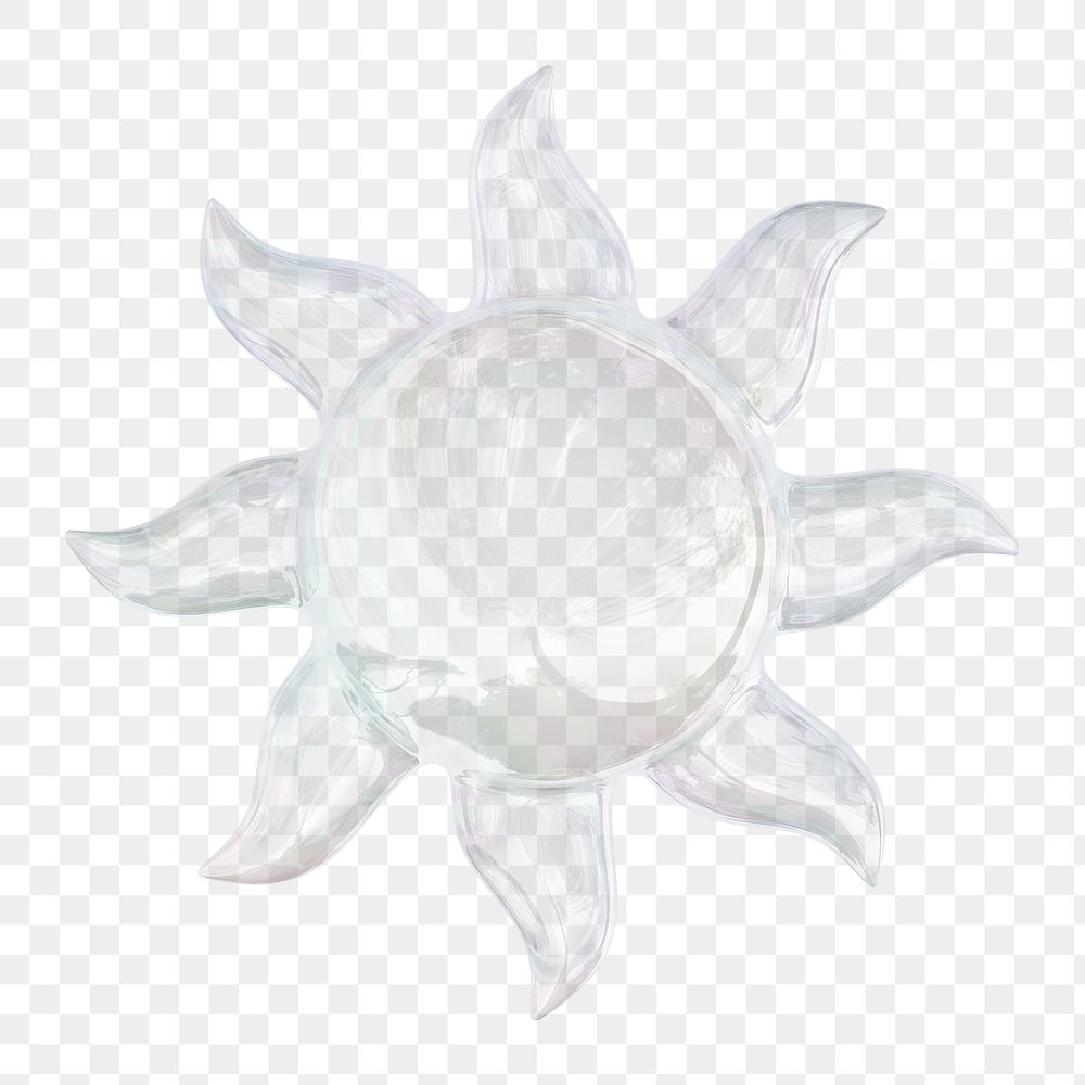 Transparent sun png, weather icon sticker, 3D rendering