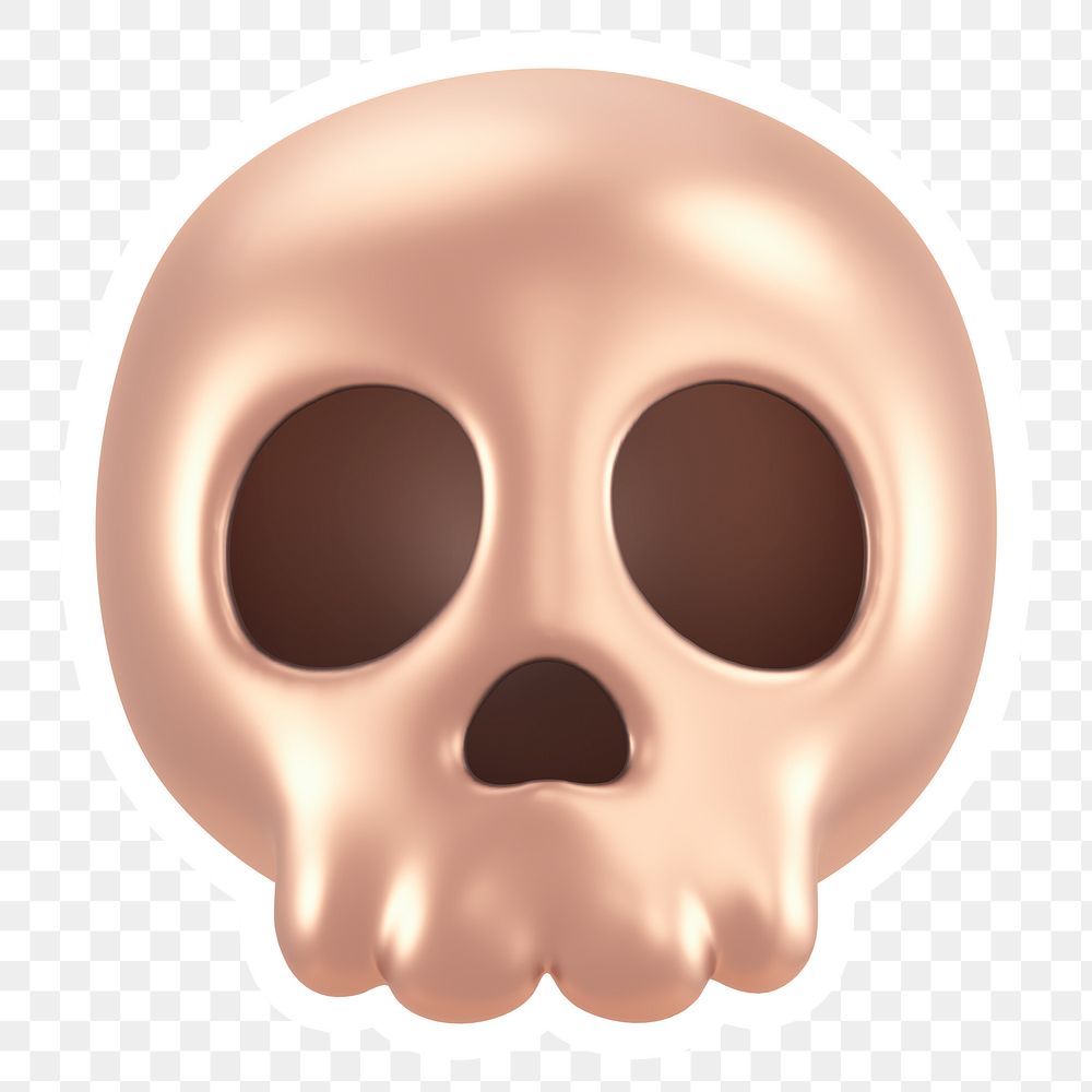 Pink skull png icon sticker, transparent background
