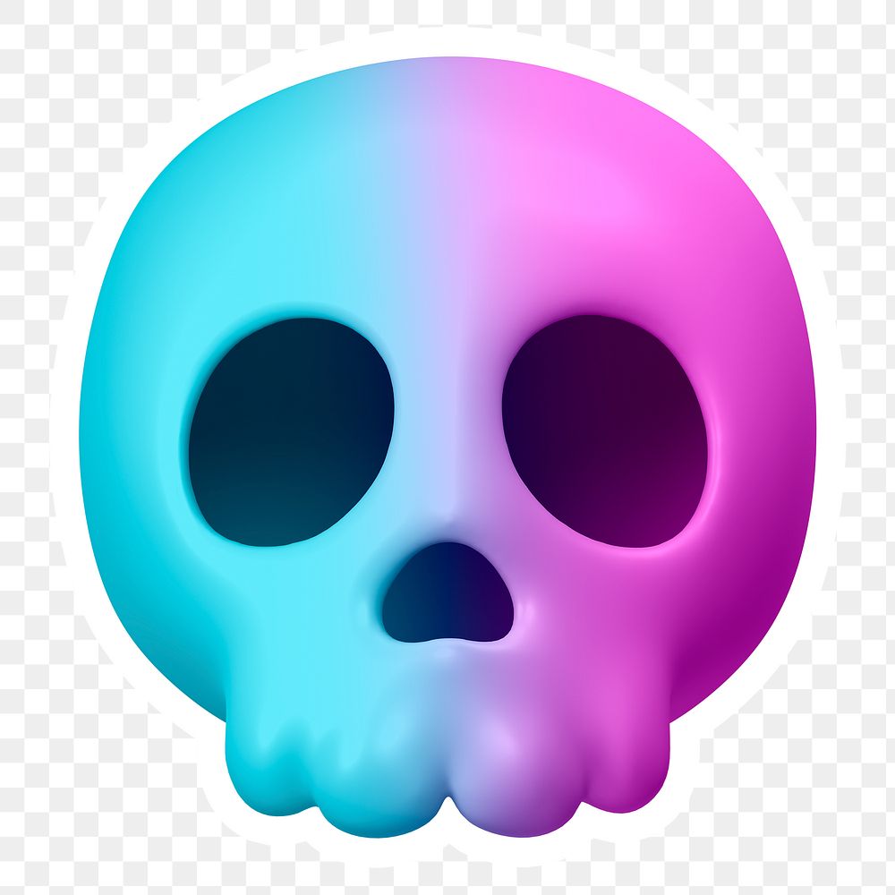 Human skull png icon sticker, transparent background
