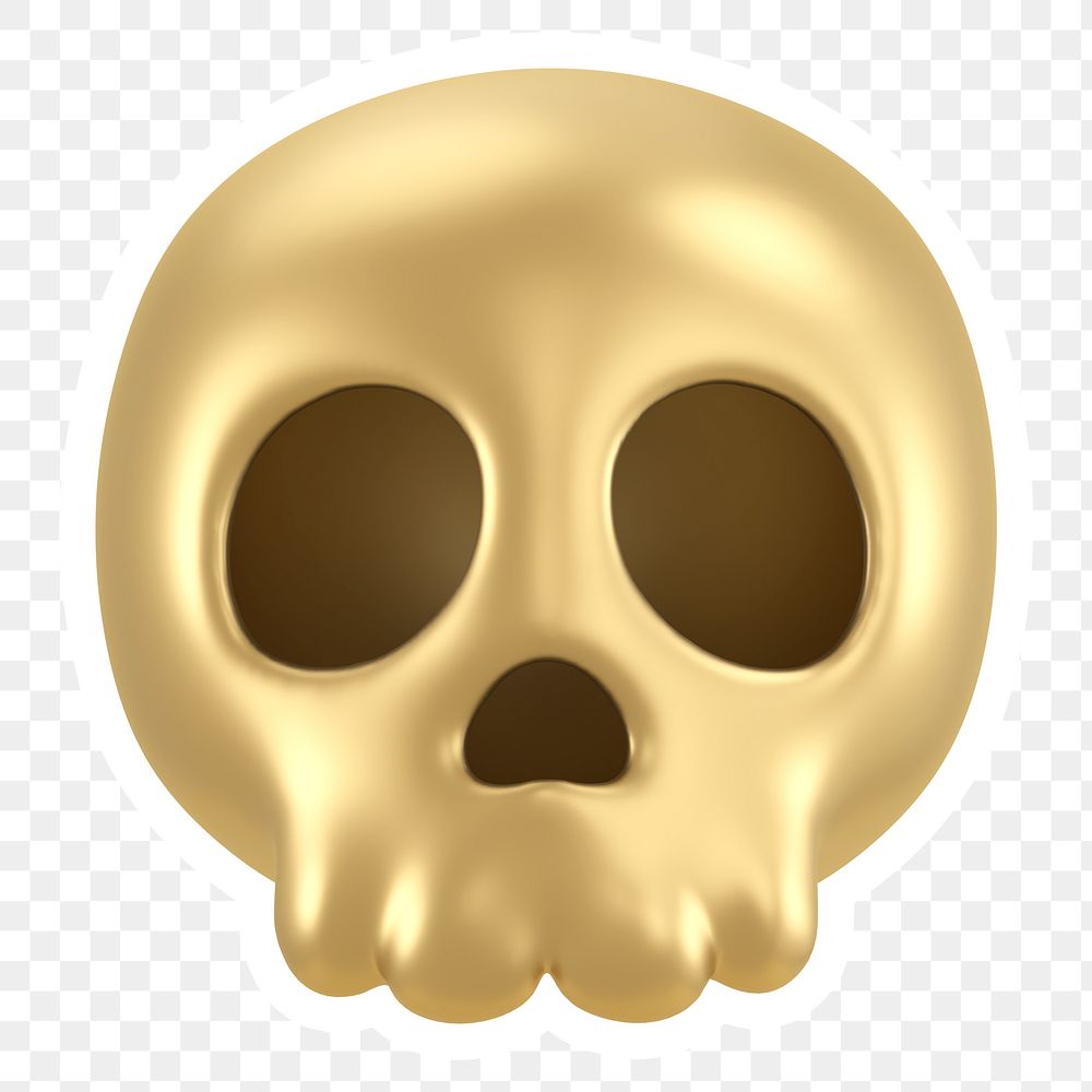 Human skull png icon sticker, transparent background