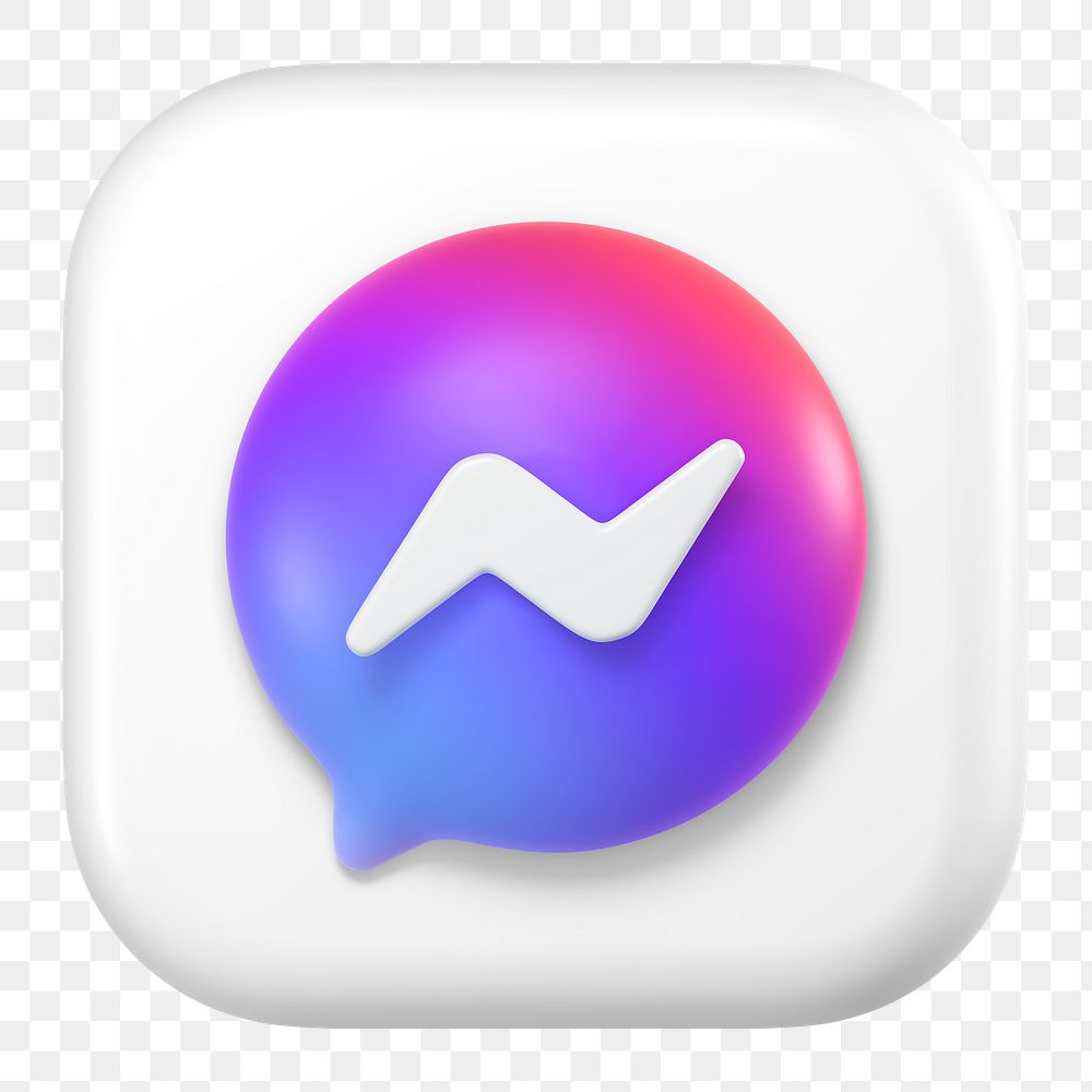Messenger icon for social media in 3D design png. 25 MAY 2022 - BANGKOK, THAILAND