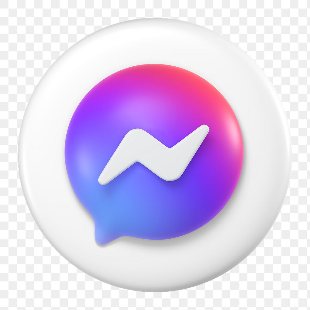 Messenger icon for social media in 3D design png. 25 MAY 2022 - BANGKOK, THAILAND