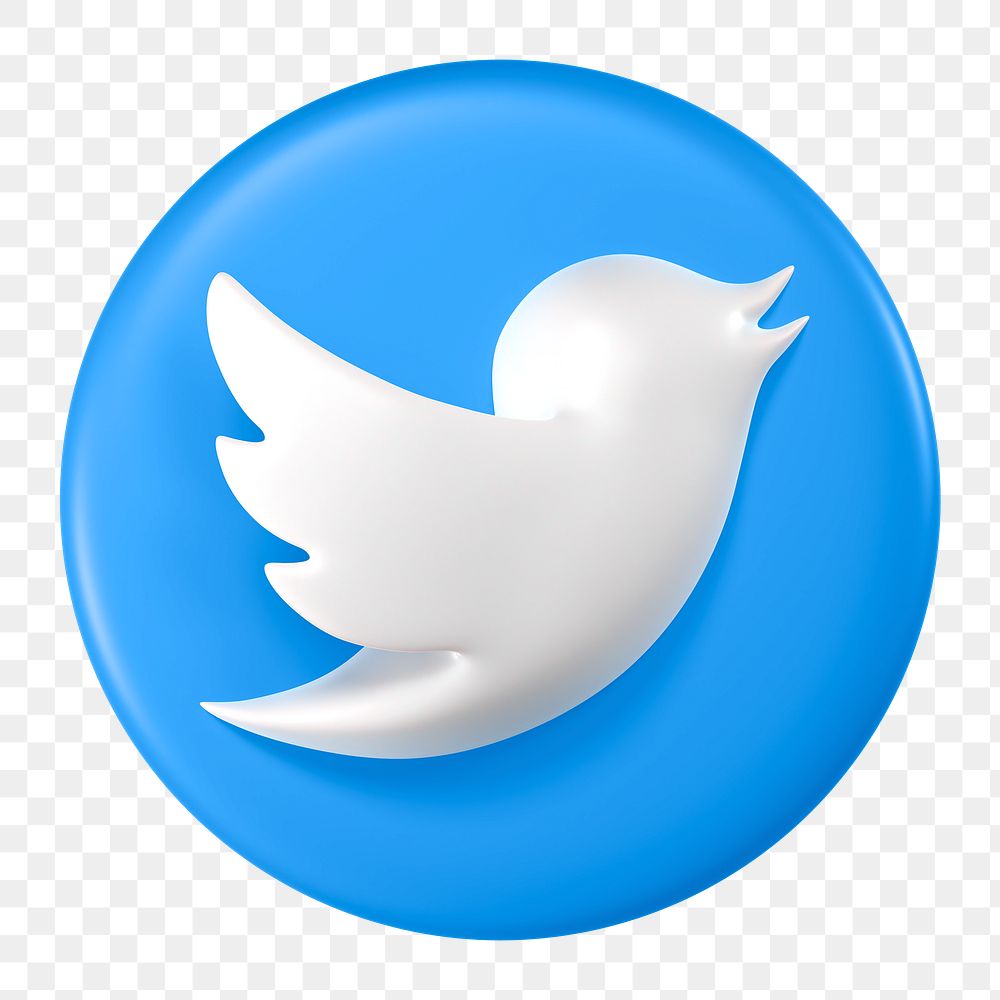Twitter icon for social media in 3D design png. 25 MAY 2022 - BANGKOK, THAILAND
