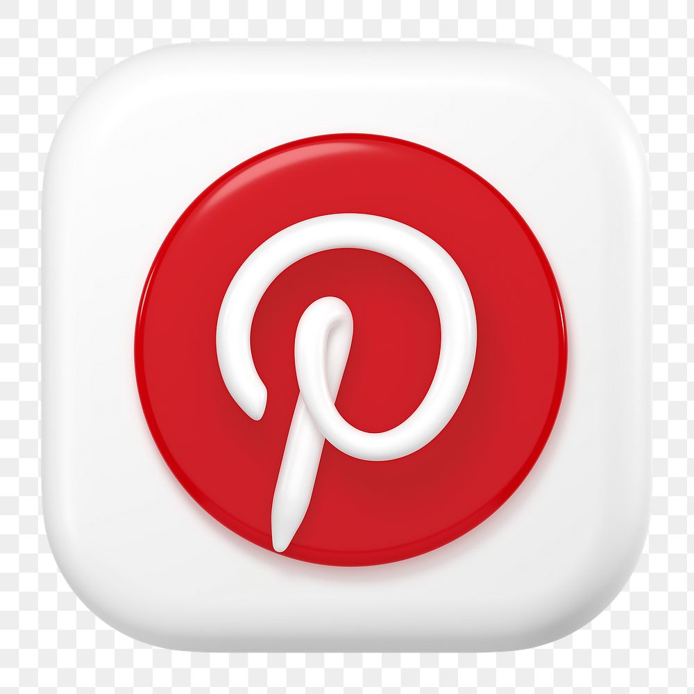 Pinterest icon for social media in 3D design png. 25 MAY 2022 - BANGKOK, THAILAND