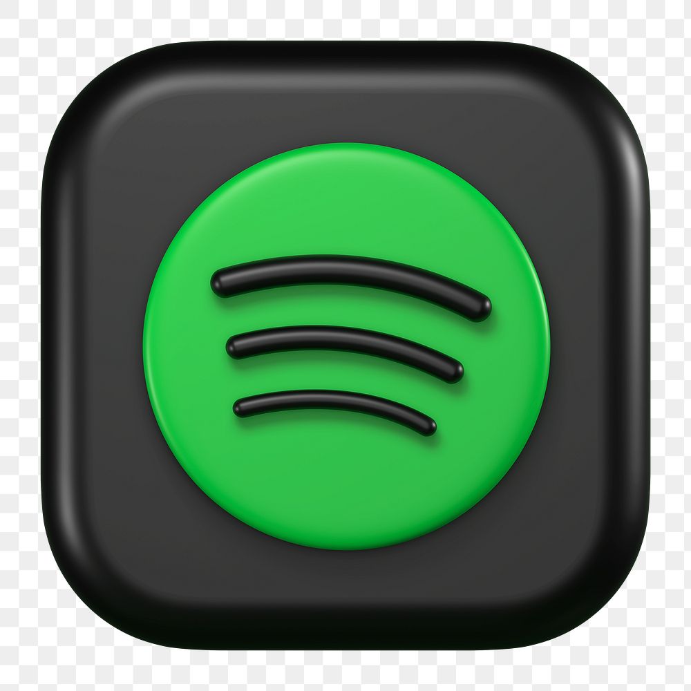 Spotify icon for social media in 3D design png. 25 MAY 2022 - BANGKOK, THAILAND