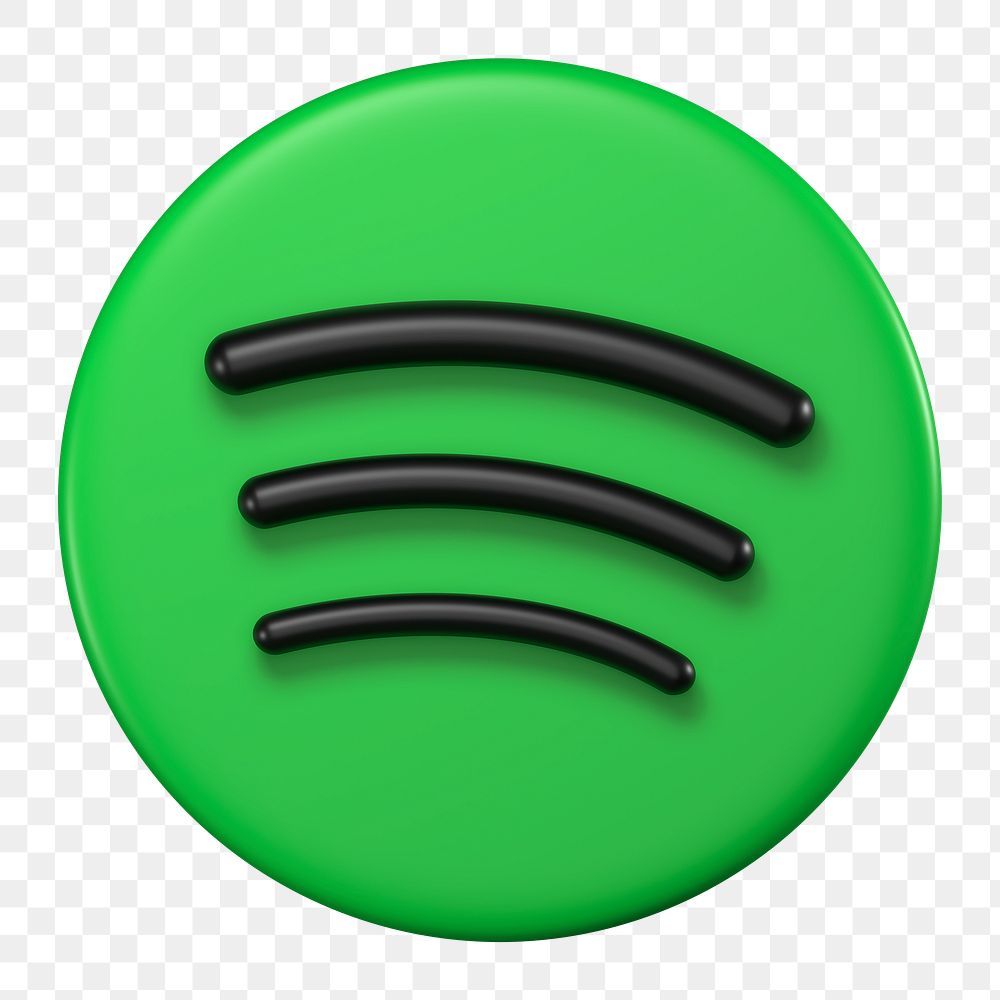 Spotify icon for social media in 3D design png. 25 MAY 2022 - BANGKOK, THAILAND