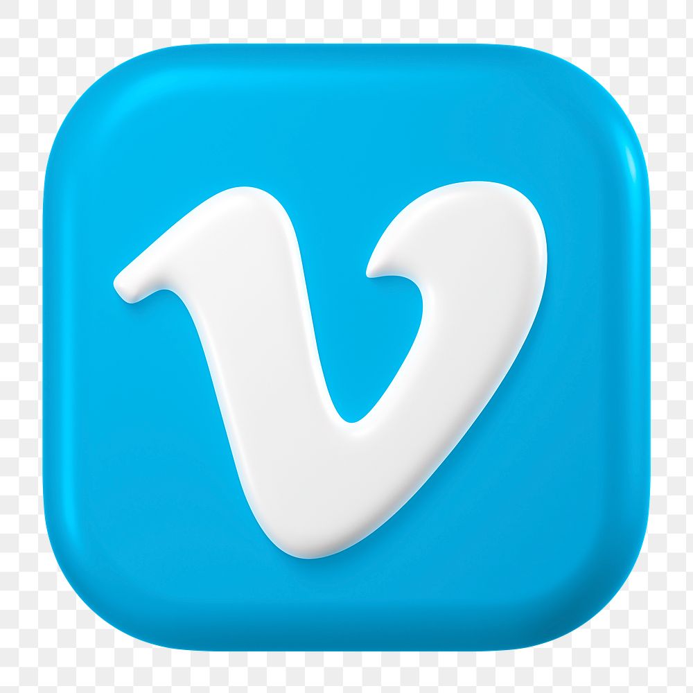 Vimeo icon for social media in 3D design png. 25 MAY 2022 - BANGKOK, THAILAND