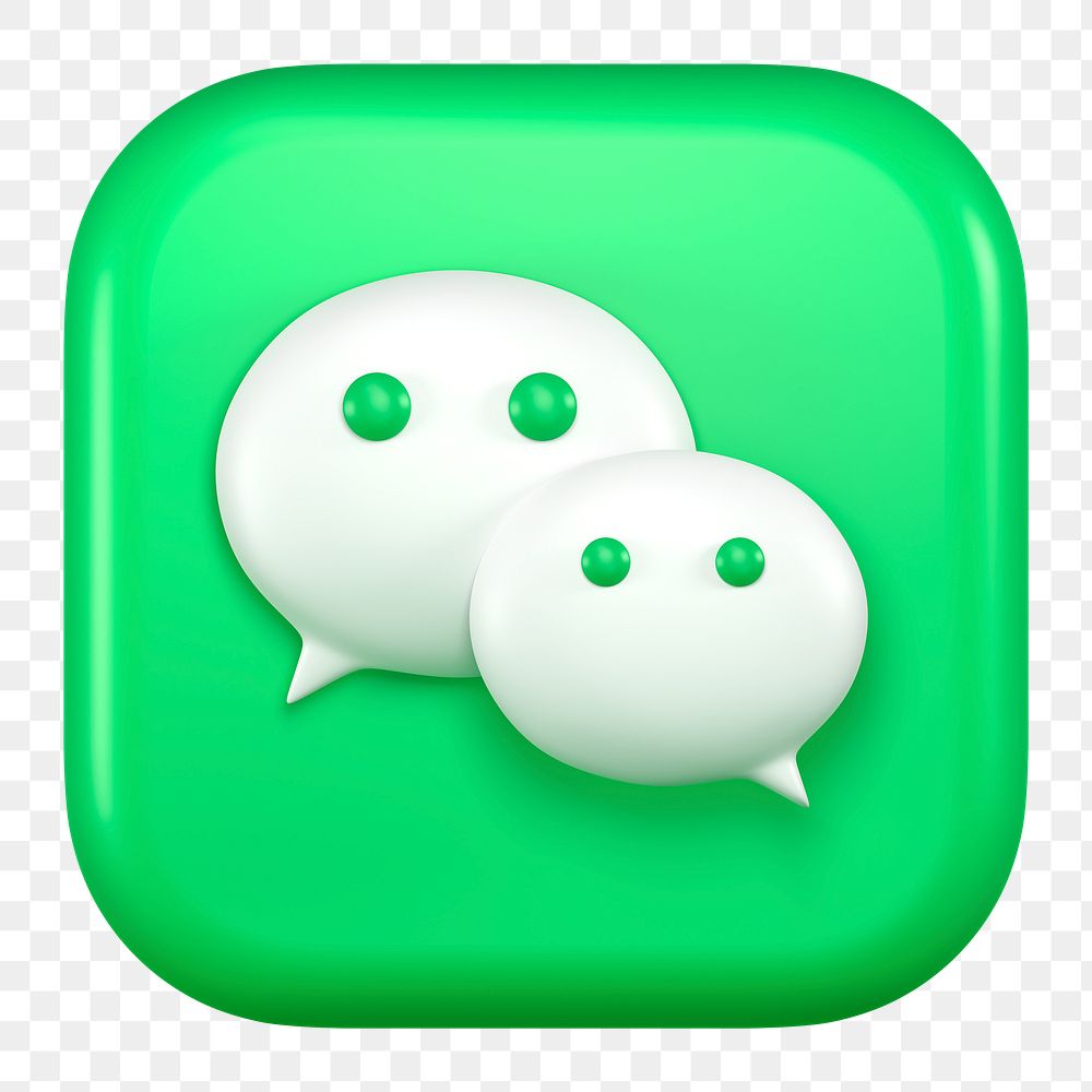 WeChat icon for social media in 3D design png. 25 MAY 2022 - BANGKOK, THAILAND