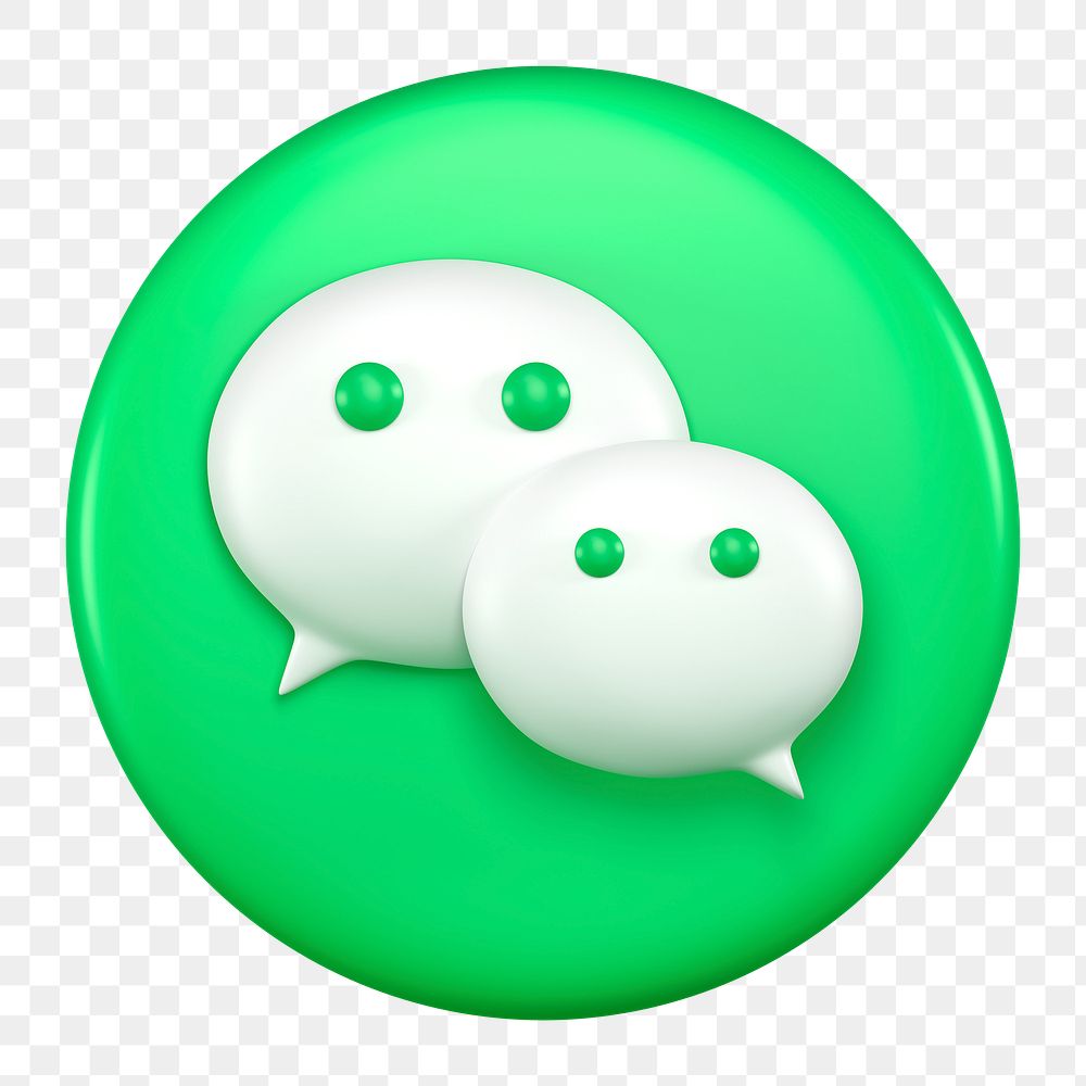 WeChat icon for social media in 3D design png. 25 MAY 2022 - BANGKOK, THAILAND