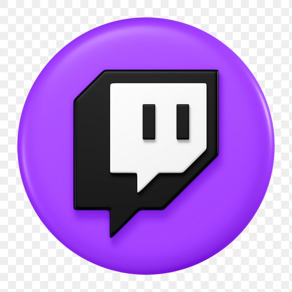 Twitch icon for social media in 3D design png. 25 MAY 2022 - BANGKOK, THAILAND