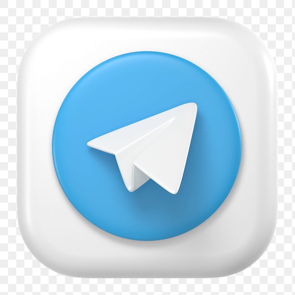 Telegram icon for social media in 3D design png. 25 MAY 2022 - BANGKOK, THAILAND