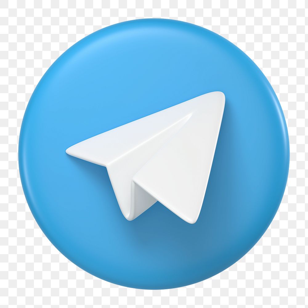 Telegram icon for social media in 3D design png. 25 MAY 2022 - BANGKOK, THAILAND