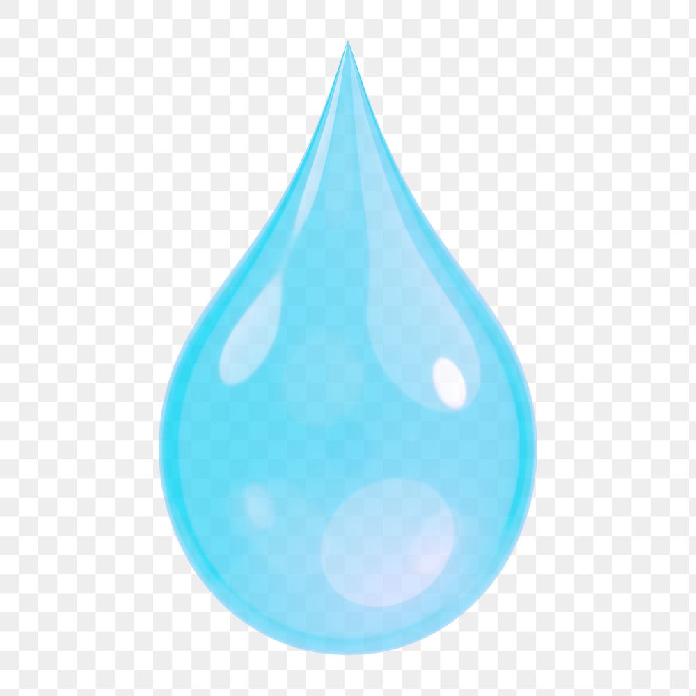 Water drop, environment png icon sticker, 3D rendering, transparent background