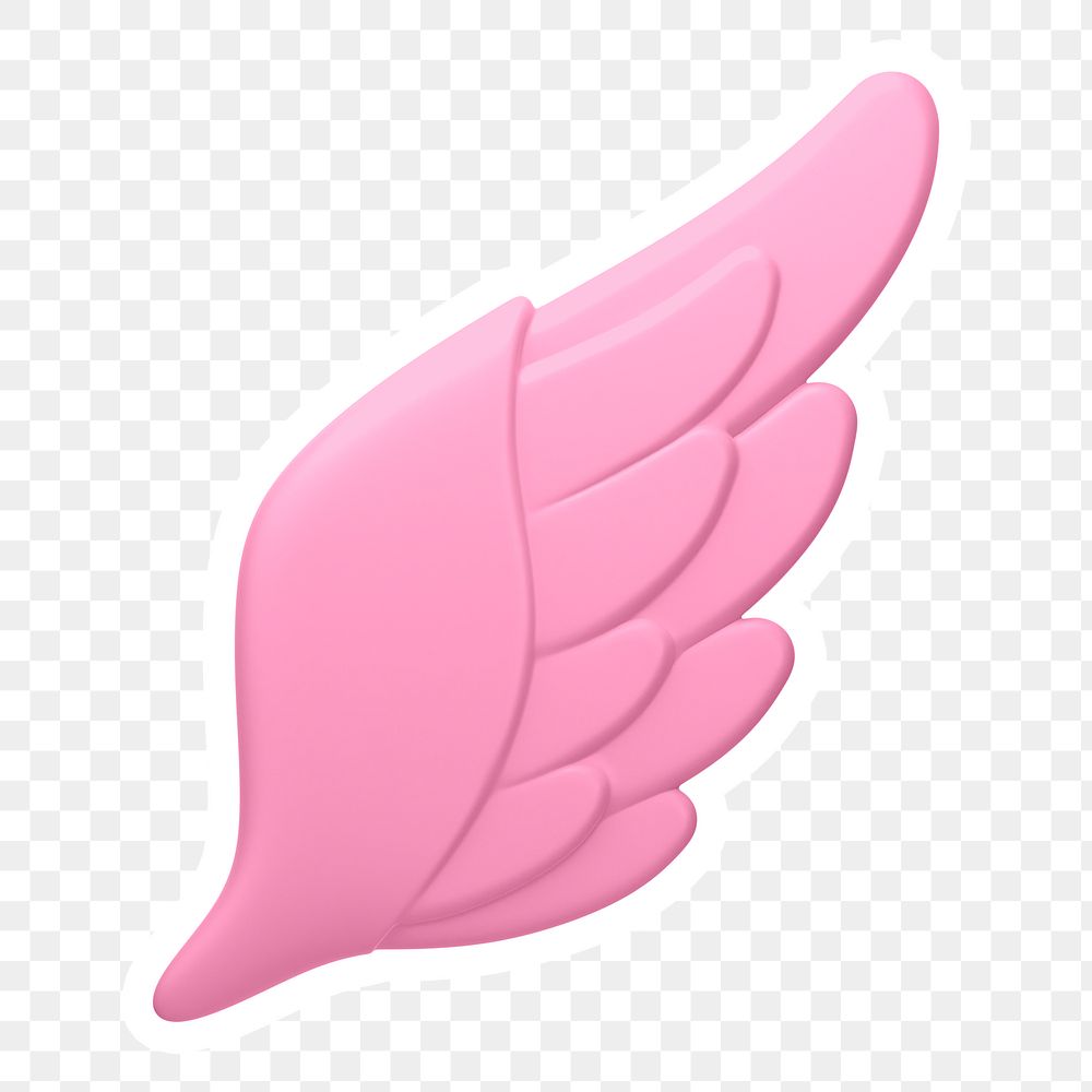 Pink angel wing png icon sticker, transparent background