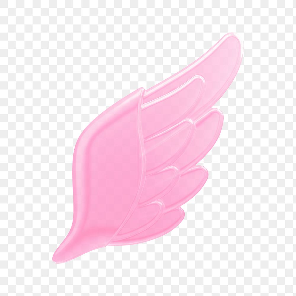 Angel wing png icon sticker, 3D rendering, transparent background