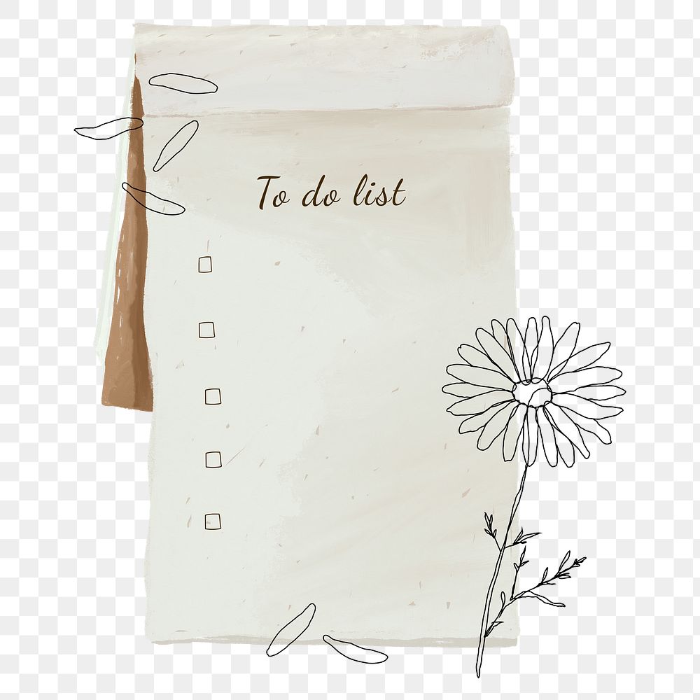 To do list png sticker, stationery doodle, transparent background