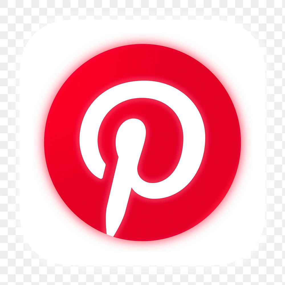 Pinterest icon for social media in neon design png. 13 MAY 2022 - BANGKOK, THAILAND