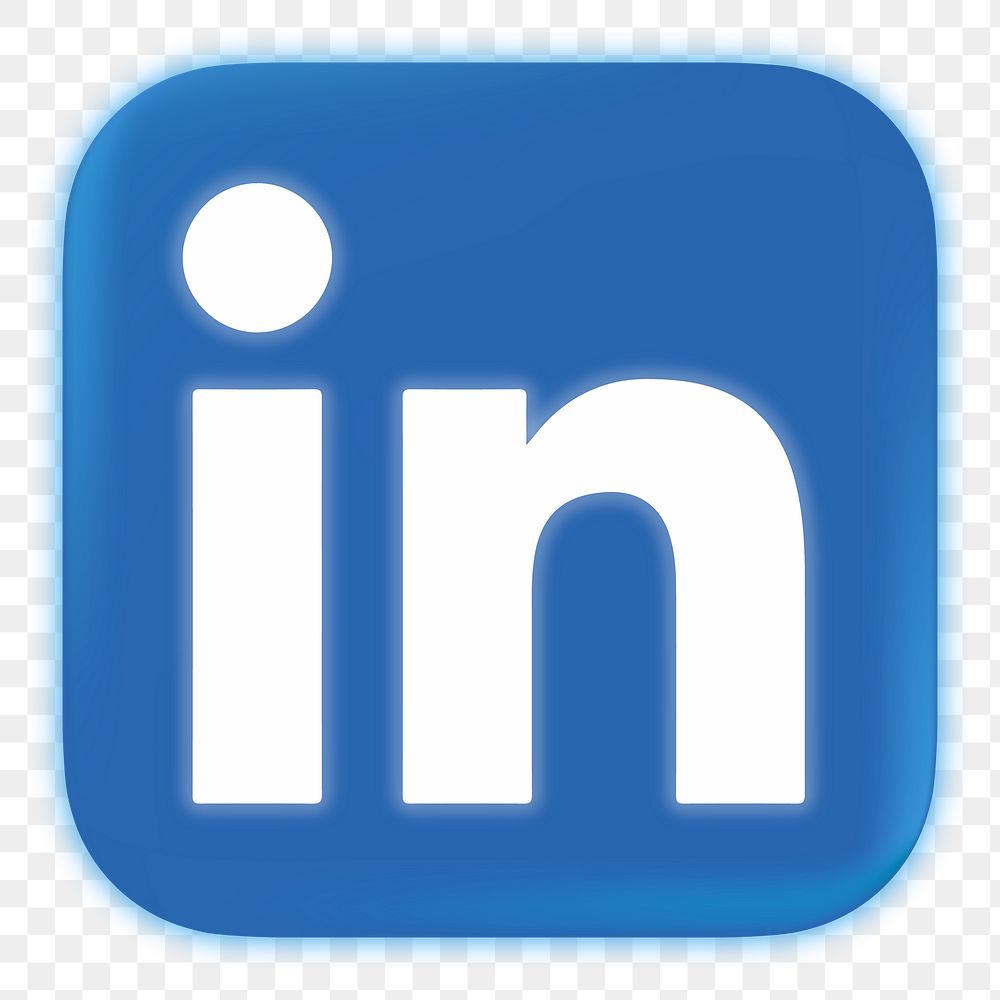 LinkedIn icon for social media in neon design png. 13 MAY 2022 - BANGKOK, THAILAND