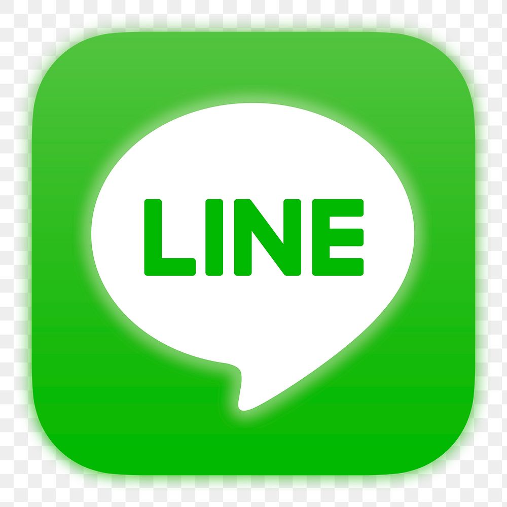 LINE icon for social media in neon design png. 13 MAY 2022 - BANGKOK, THAILAND