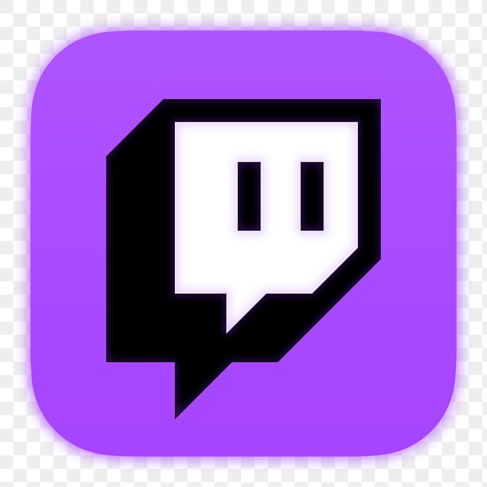 Twitch icon for social media in neon design png. 13 MAY 2022 - BANGKOK, THAILAND