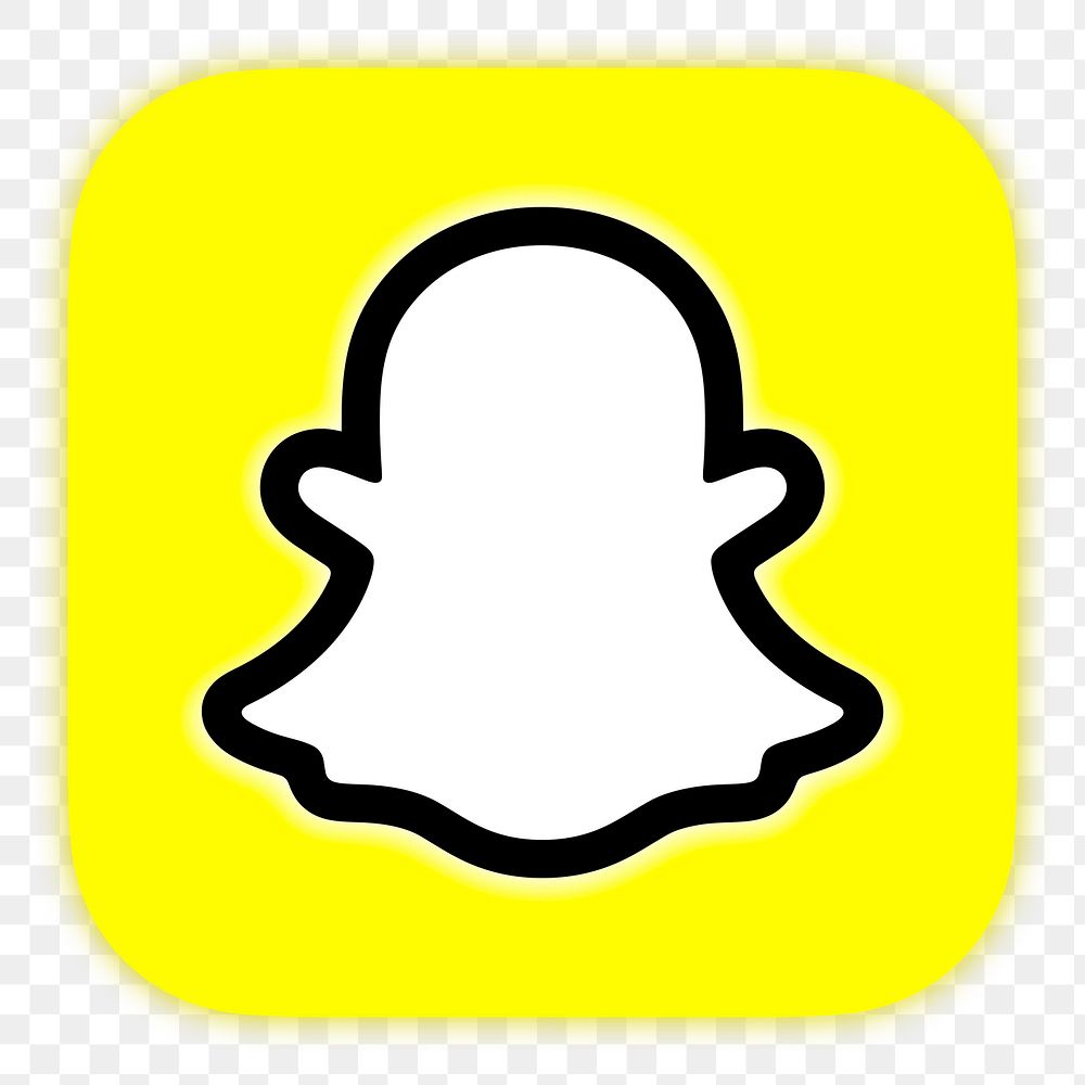 Snapchat icon for social media in neon design png. 13 MAY 2022 - BANGKOK, THAILAND