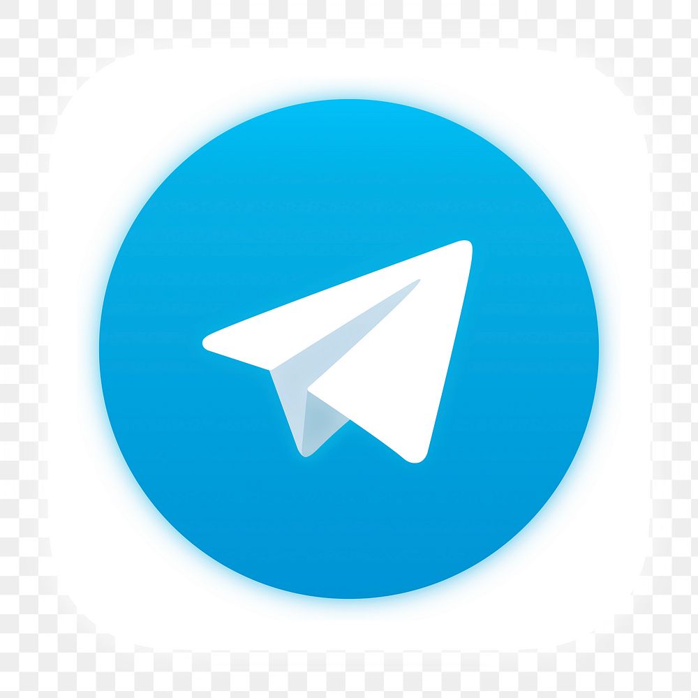 Telegram icon for social media in neon design png. 13 MAY 2022 - BANGKOK, THAILAND