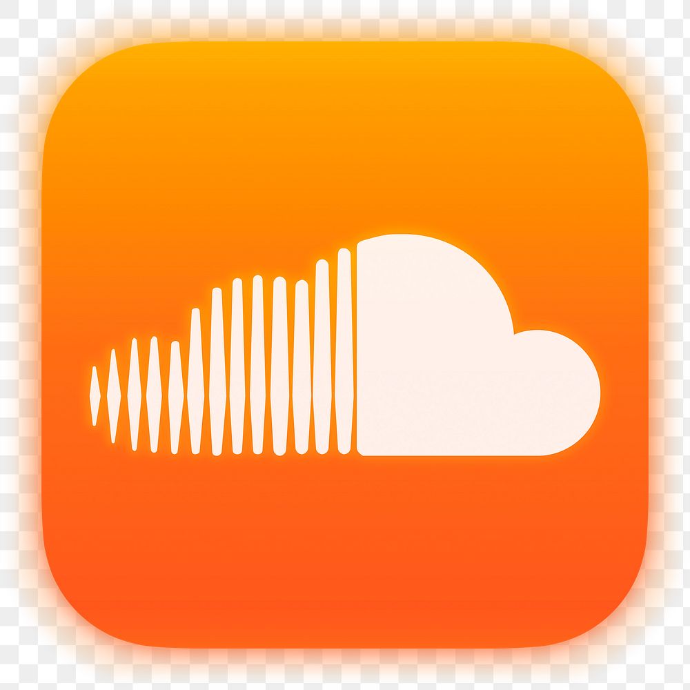 Soundcloud icon for social media in neon design png. 13 MAY 2022 - BANGKOK, THAILAND