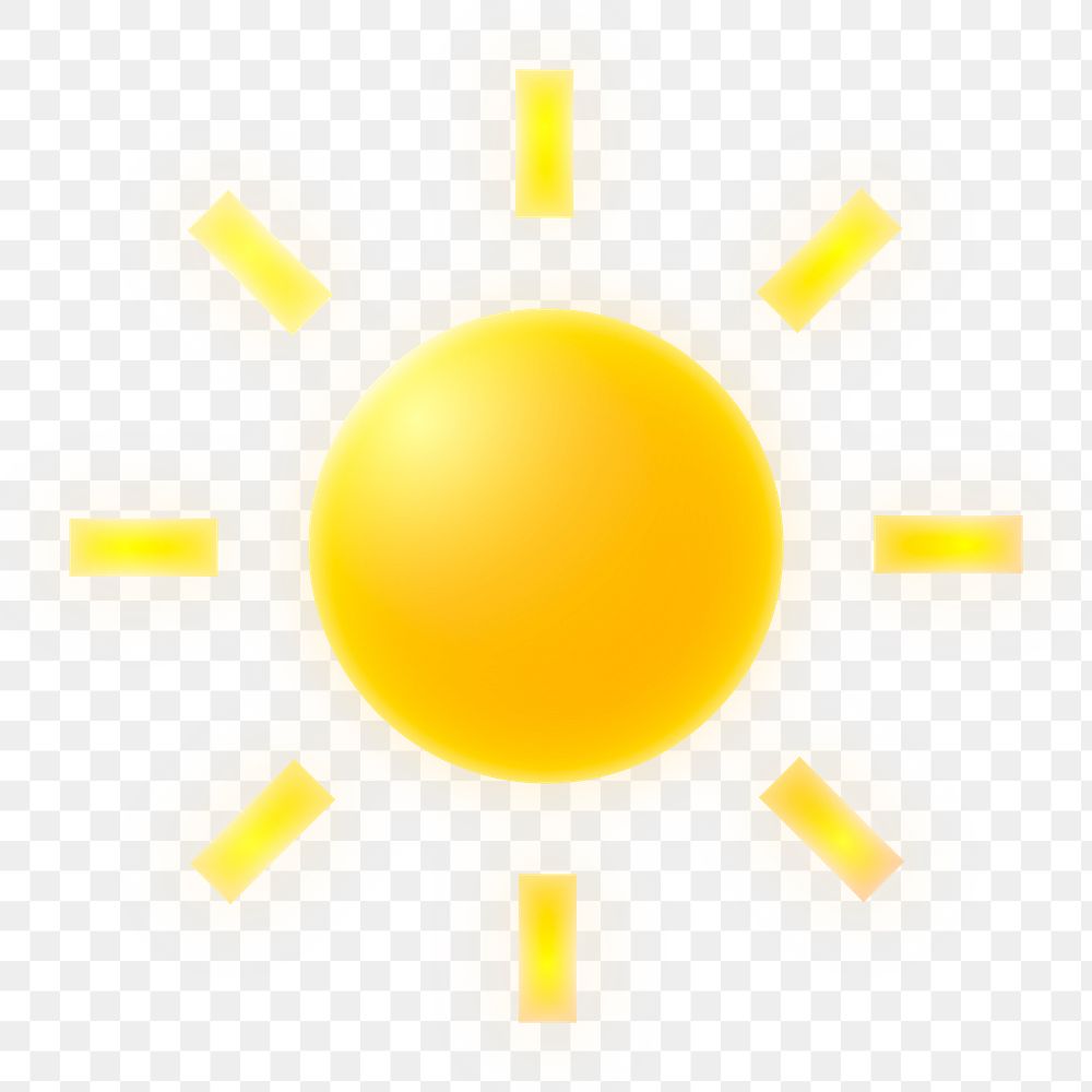 Sun, weather png icon sticker, neon glow design, transparent background