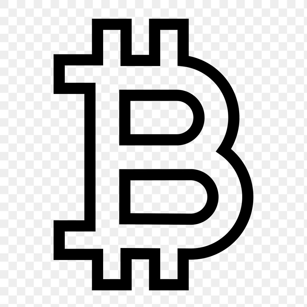 Bitcoin Cryptocurrency Line Png Icon 