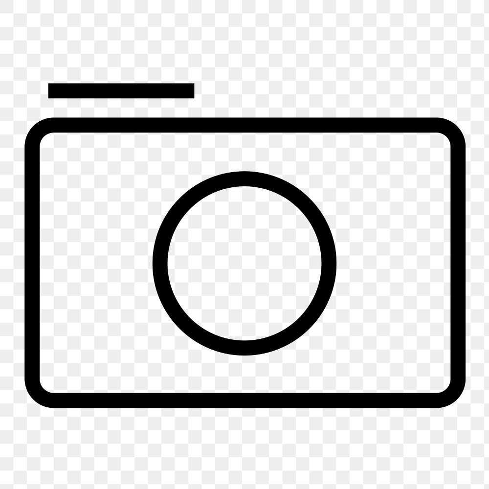 Camera app line png icon sticker, minimal design on transparent background