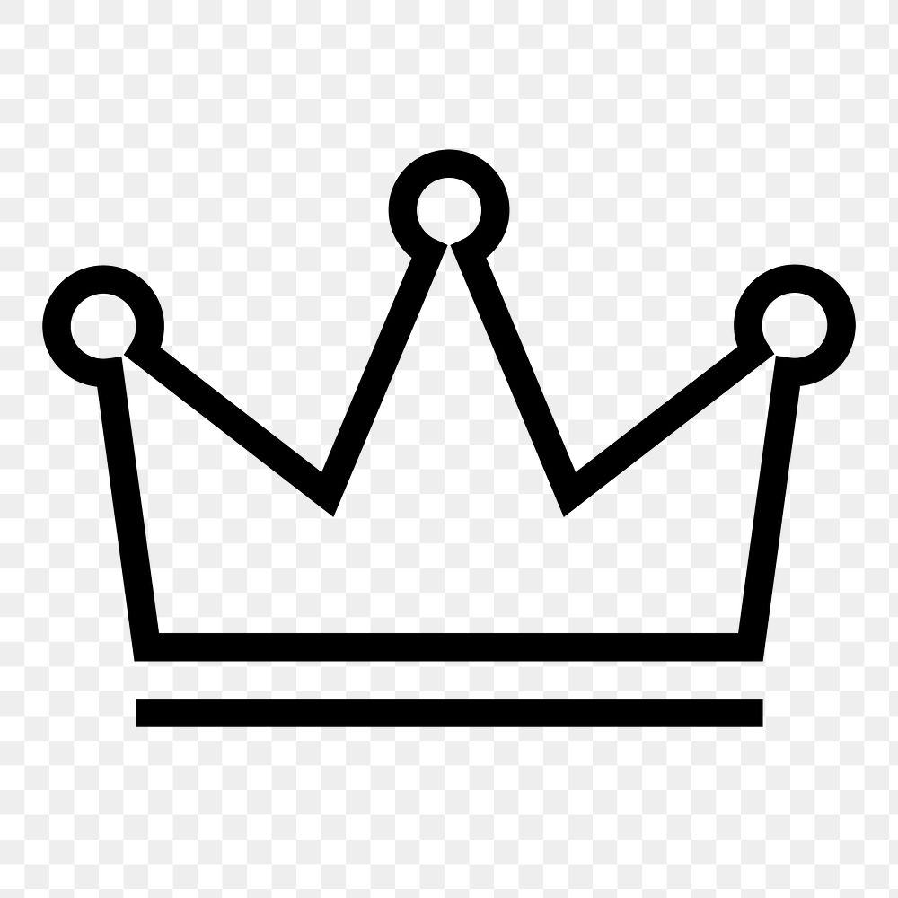 Crown ranking line png icon sticker, minimal design on transparent background