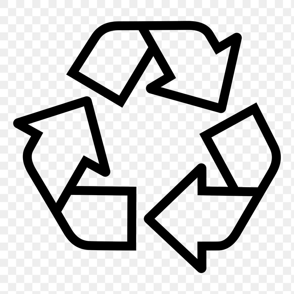 Recycle, environment line png icon sticker, minimal design on transparent background