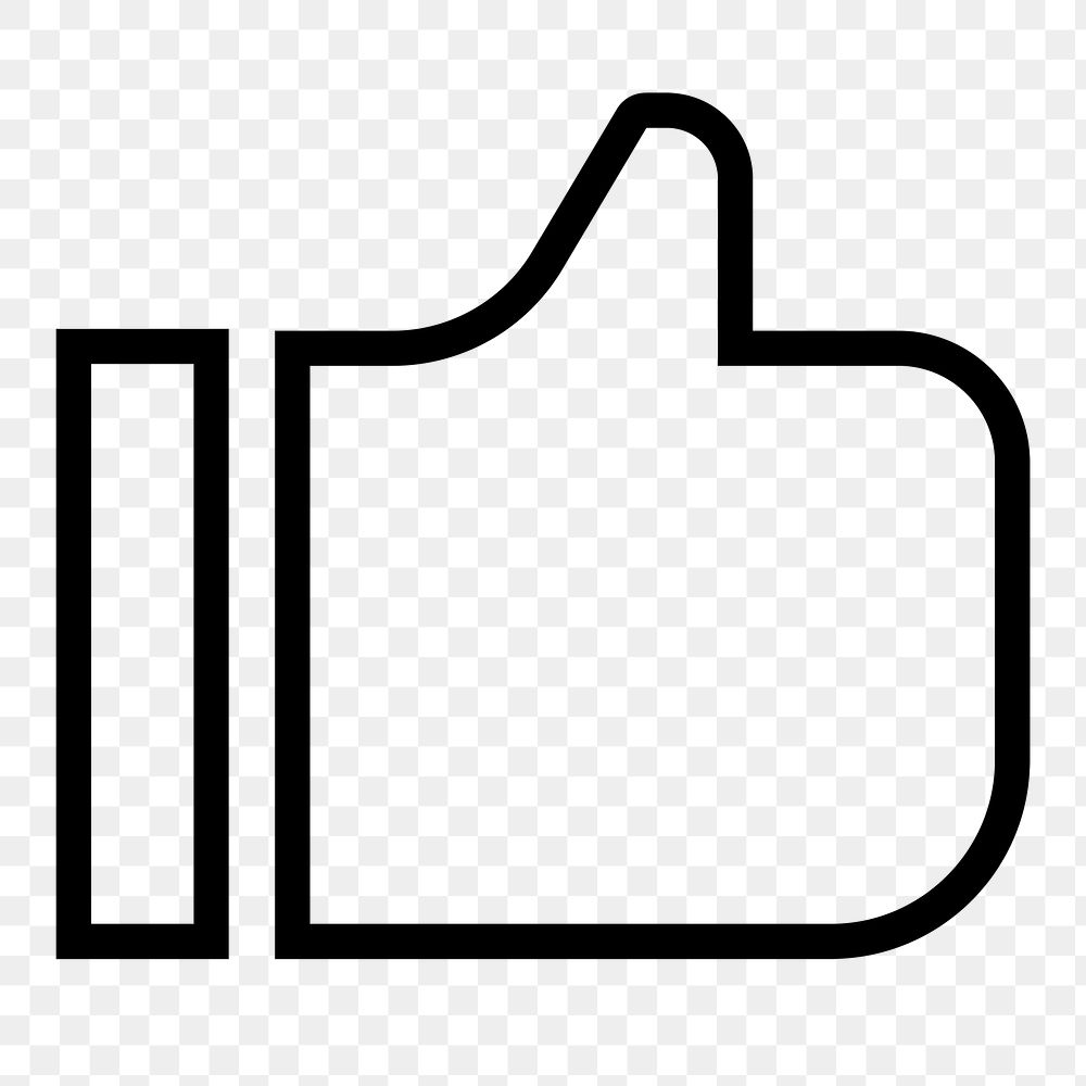 Thumbs up png like line icon sticker, minimal design on transparent background
