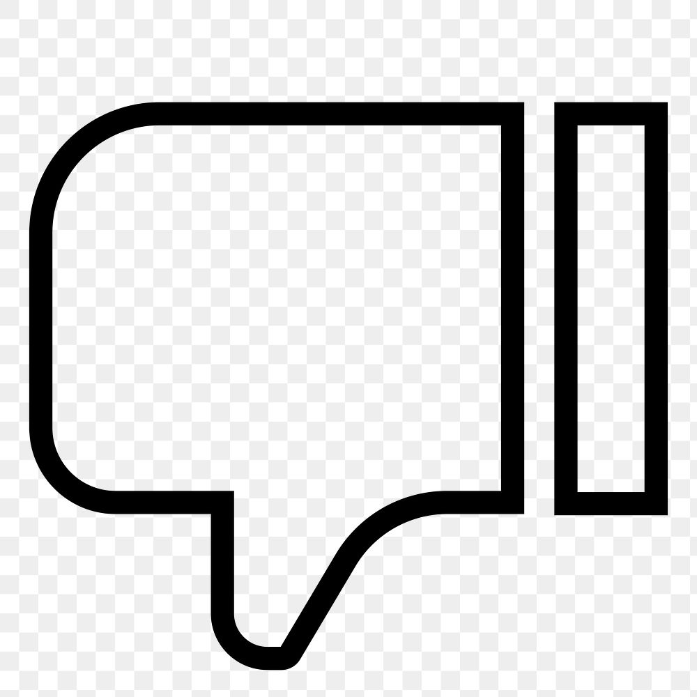 Thumbs down png dislike line icon sticker, minimal design on transparent background