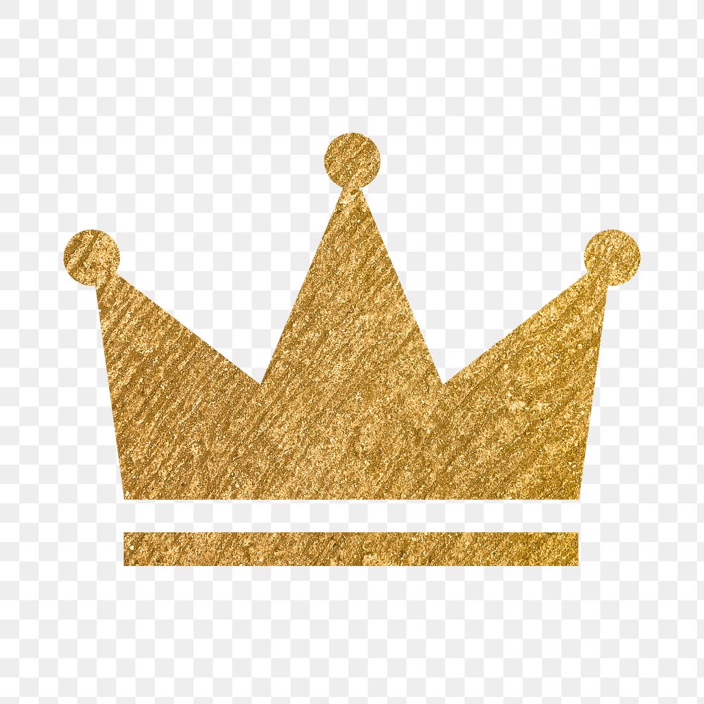 Crown ranking png icon sticker, gold illustration on transparent background
