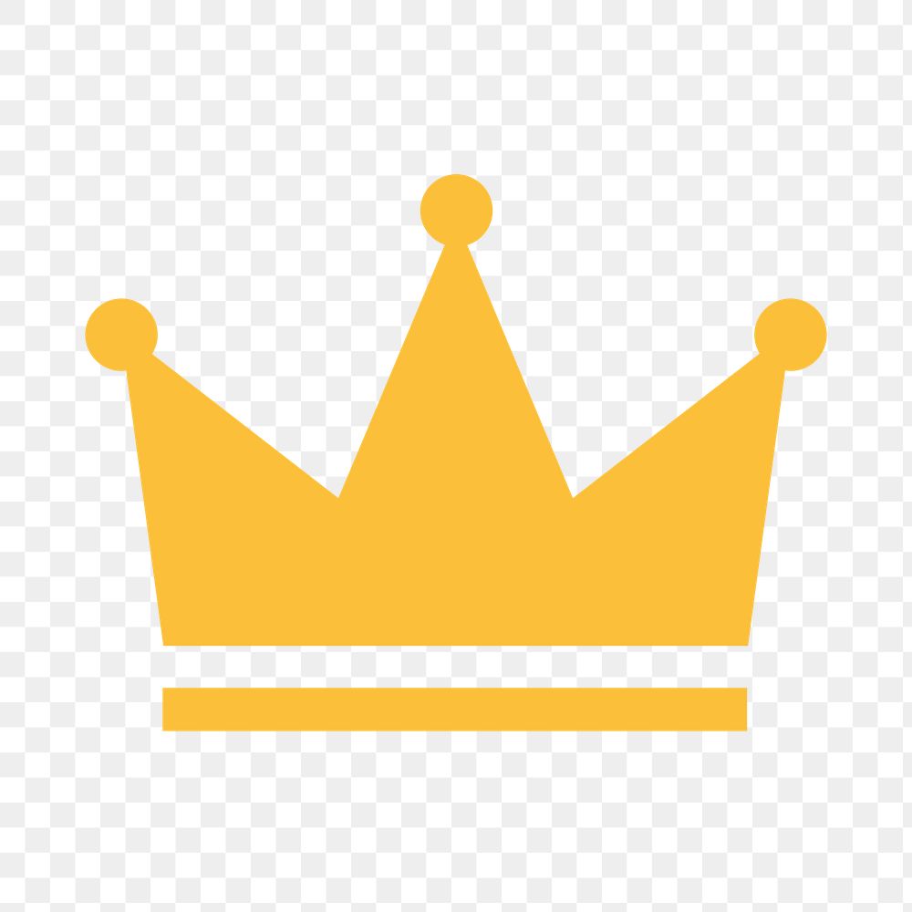 Crown ranking png icon sticker, flat graphic on transparent background