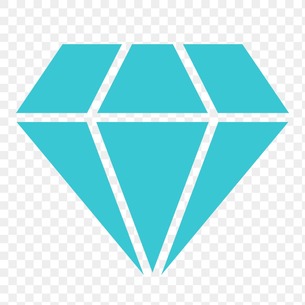 Diamond shape png icon sticker, flat graphic on transparent background