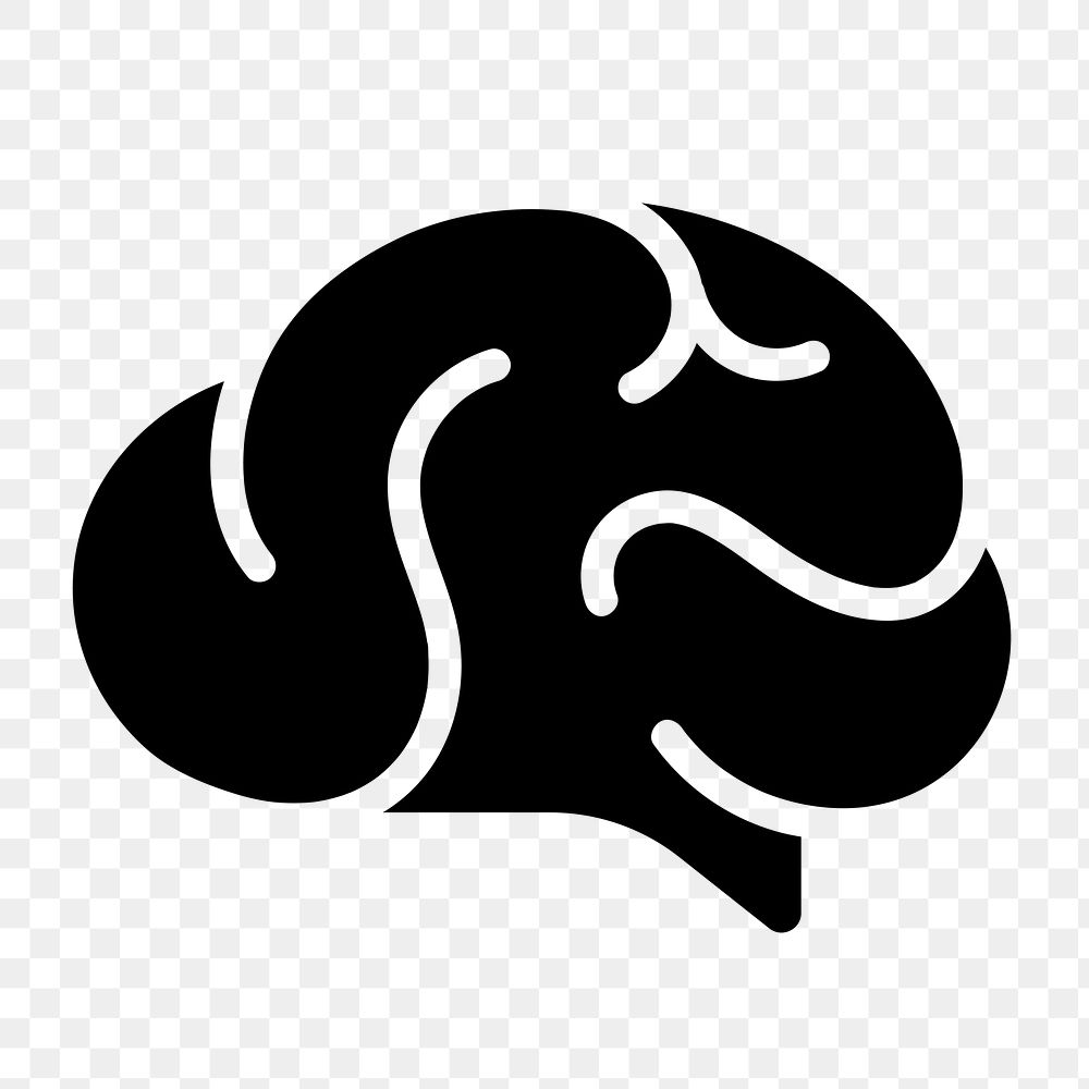 Brain, education png icon sticker, flat graphic on transparent background